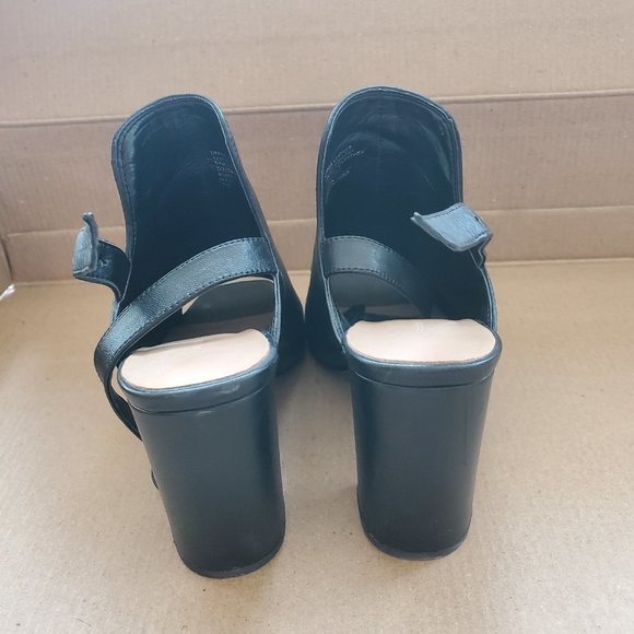 Black open toe ankle booties sz 7 - Picture 4 of 7